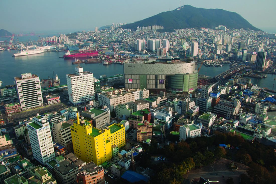 The view over central Busan from Yongdusan Park tower